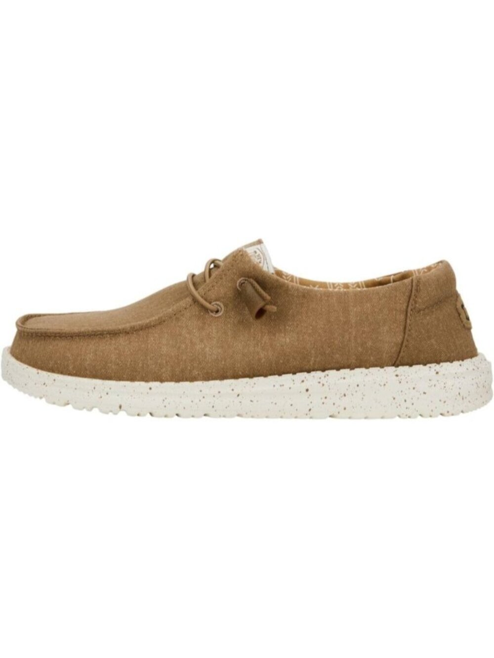 🆕Women's Taupe Elastic Laces Removable Foam Insole Stretch Canvas Slip On Shoes